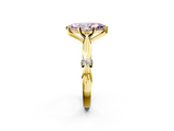Yellow gold Fancy Pink Marquise  Solitaire Diamond Twisted Band with Four-Prong Setting_27
