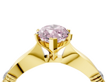 Yellow gold Fancy Pink Marquise  Solitaire Diamond Twisted Band with Four-Prong Setting_29