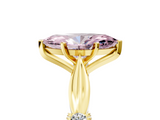 Yellow gold Fancy Pink Marquise  Solitaire Diamond Twisted Band with Four-Prong Setting_30