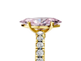 Yellow gold Fancy Pink Marquise  Solitaire Diamond with Pavé Band and Four-Prong Setting_54