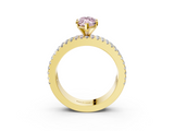 Yellow gold Fancy Pink Marquise  Solitaire Diamond with Pave and Channel Set Band_65