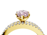 Yellow gold Fancy Pink Marquise  Solitaire Diamond with Pave and Channel Set Band_66