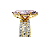 Yellow gold Fancy Pink Marquise  Solitaire Diamond with Pave and Channel Set Band_67