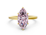 Yellow gold Fancy Pink Marquise  Solitaire Engagement Ring with Cathedral Band and Four-Prong Setting_21