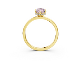 Yellow gold Fancy Pink Marquise  Solitaire Engagement Ring with Cathedral Band and Four-Prong Setting_24