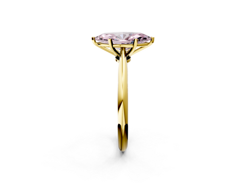 Yellow gold Fancy Pink Marquise  Solitaire Engagement Ring with Classic Band and Four-Prong Setting_72