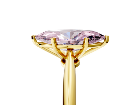 Yellow gold Fancy Pink Marquise  Solitaire Engagement Ring with Classic Band and Four-Prong Setting_75