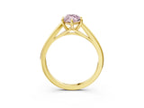 Yellow gold Fancy Pink Marquise  Solitaire Engagement Ring with Four-Prong Setting and Classic Band 4
