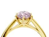 Yellow gold Fancy Pink Marquise  Solitaire Engagement Ring with Four-Prong Setting and Classic Band 5