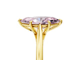 Yellow gold Fancy Pink Marquise  Solitaire Engagement Ring with Four-Prong Setting and Classic Band