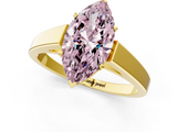 Yellow gold Fancy Pink Marquise  Solitaire Engagement Ring with Four-Prong Setting and Tapered Band_4