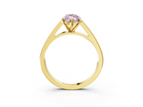 Yellow gold Fancy Pink Marquise  Solitaire Engagement Ring with Four-Prong Setting and Tapered Band_6