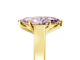 Yellow gold Fancy Pink Marquise  Solitaire Engagement Ring with Four-Prong Setting and Tapered Band_8