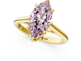 Yellow gold Fancy Pink Marquise  Solitaire Engagement Ring with Six-Prong Setting and Classic Band 2