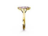 Yellow gold Fancy Pink Marquise  Solitaire Engagement Ring with Six-Prong Setting and Classic Band 3