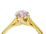Yellow gold Fancy Pink Marquise  Solitaire Engagement Ring with Six-Prong Setting and Classic Band 5