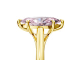 Yellow gold Fancy Pink Marquise  Solitaire Engagement Ring with Six-Prong Setting and Classic Band