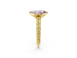Yellow gold Fancy Pink Marquise  Solitaire Floral Milgrain Engagement Ring_33