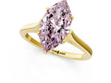 Yellow gold Fancy Pink Marquise  Solitaire Heart Prong Engagement Ring with Tapered Band_58