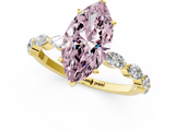 Yellow gold Fancy Pink Marquise  Solitaire Marquise Side Stone Prong Setting Ring_44