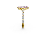 Yellow gold Fancy Pink Marquise  Solitaire Marquise Side Stone Prong Setting Ring_45