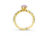 Yellow gold Fancy Pink Marquise  Solitaire Marquise Side Stone Prong Setting Ring_46