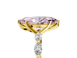 Yellow gold Fancy Pink Marquise  Solitaire Marquise Side Stone Prong Setting Ring_48