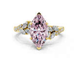 Yellow gold Fancy Pink Marquise  Solitaire Marquise Twist Band with Six-Prong Setting_73