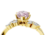 Yellow gold Fancy Pink Marquise  Solitaire Marquise Twist Band with Six-Prong Setting_77