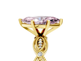 Yellow gold Fancy Pink Marquise  Solitaire Milgrain Diamond Engagement Ring with Bezel and Marquise Band_136