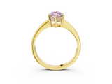 Yellow gold Fancy Pink Marquise  Solitaire Pavé Band Prong Setting Ring_23