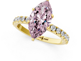 Yellow gold Fancy Pink Marquise  Solitaire Pavé Band with Four-Prong Setting_141