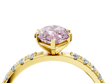 Yellow gold Fancy Pink Marquise  Solitaire Pavé Band with Four-Prong Setting_144