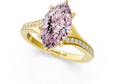 Yellow gold Fancy Pink Marquise  Solitaire Pavé Band with Four-Prong Setting_43