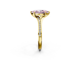 Yellow gold Fancy Pink Marquise  Solitaire Pavé Band with Four-Prong Setting_44