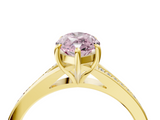 Yellow gold Fancy Pink Marquise  Solitaire Pavé Band with Four-Prong Setting_46