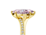 Yellow gold Fancy Pink Marquise  Solitaire Pavé Band with Four-Prong Setting_47
