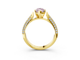 Yellow gold Fancy Pink Marquise  Solitaire Pavé Diamond Engagement Ring with Four-Prong Setting_154