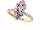Yellow gold Fancy Pink Marquise  Solitaire Pavé Diamond Engagement Ring with Four-Prong Setting_46