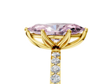 Yellow gold Fancy Pink Marquise  Solitaire Pavé Diamond Engagement Ring with Four-Prong Setting_50