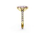 Yellow gold Fancy Pink Marquise  Solitaire Pave Diamond Engagement Ring with Four-Prong Setting_337