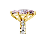 Yellow gold Fancy Pink Marquise  Solitaire Pave Diamond Engagement Ring with Four-Prong Setting_340
