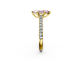 Yellow gold Fancy Pink Marquise  Solitaire Pave Diamond Engagement Ring with Prong Setting_19