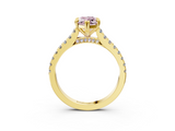 Yellow gold Fancy Pink Marquise  Solitaire Pave Diamond Engagement Ring with Prong Setting_20