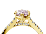 Yellow gold Fancy Pink Marquise  Solitaire Pave Diamond Engagement Ring with Prong Setting_21