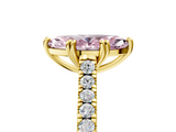 Yellow gold Fancy Pink Marquise  Solitaire Pave Diamond Engagement Ring with Prong Setting_22