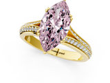 Yellow gold Fancy Pink Marquise  Solitaire Pave Split Shank Engagement Ring with Six-Prong Setting_33
