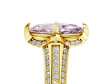 Yellow gold Fancy Pink Marquise  Solitaire Pave Split Shank Ring with Four-Prong Setting_86