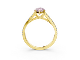 Yellow gold Fancy Pink Marquise  Solitaire Split Shank Pavé Diamond Engagement Ring_335