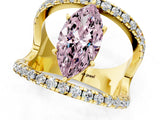 Yellow gold Fancy Pink Marquise  Solitaire Split Shank Pave Diamond Ring_50